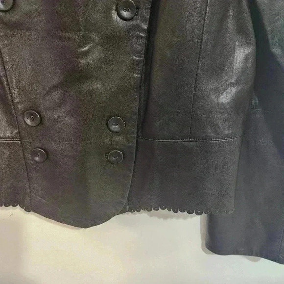 WOMENS HOSS INTROPIA BROWN LEATHER JACKET, SIZE 10 - Picture 3 of 10